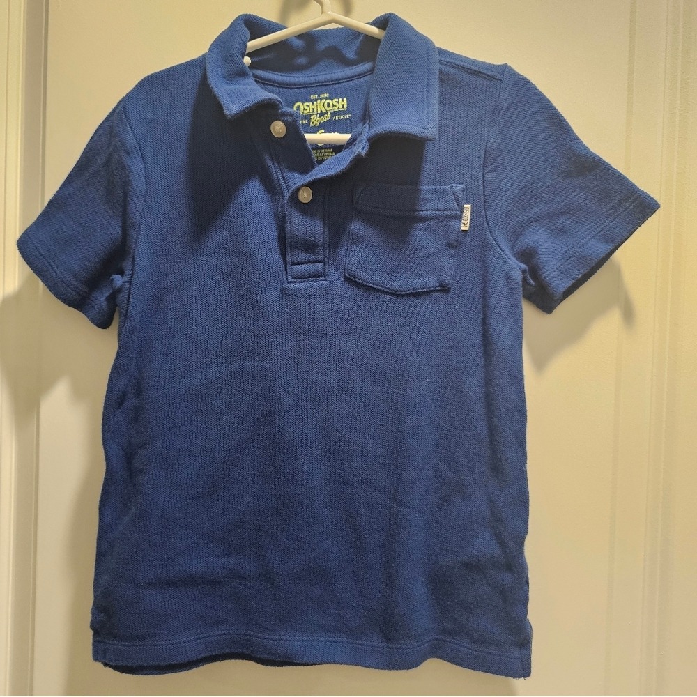 sz6 Oshkosh Bgosh Blue Polo Shirt Easter Church Vacation Spring Summer School